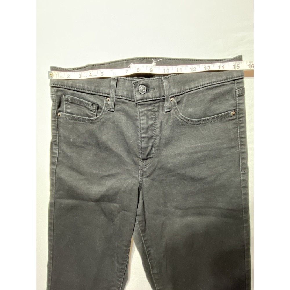 Levi's Women's Black Dark Wash Denim Slim Jeans Mid Rise Water Less 5-Pocket - Picture 2 of 8